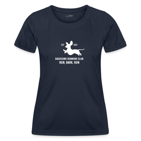 Dachsund Running Club - Women's Functional T-Shirt - navy