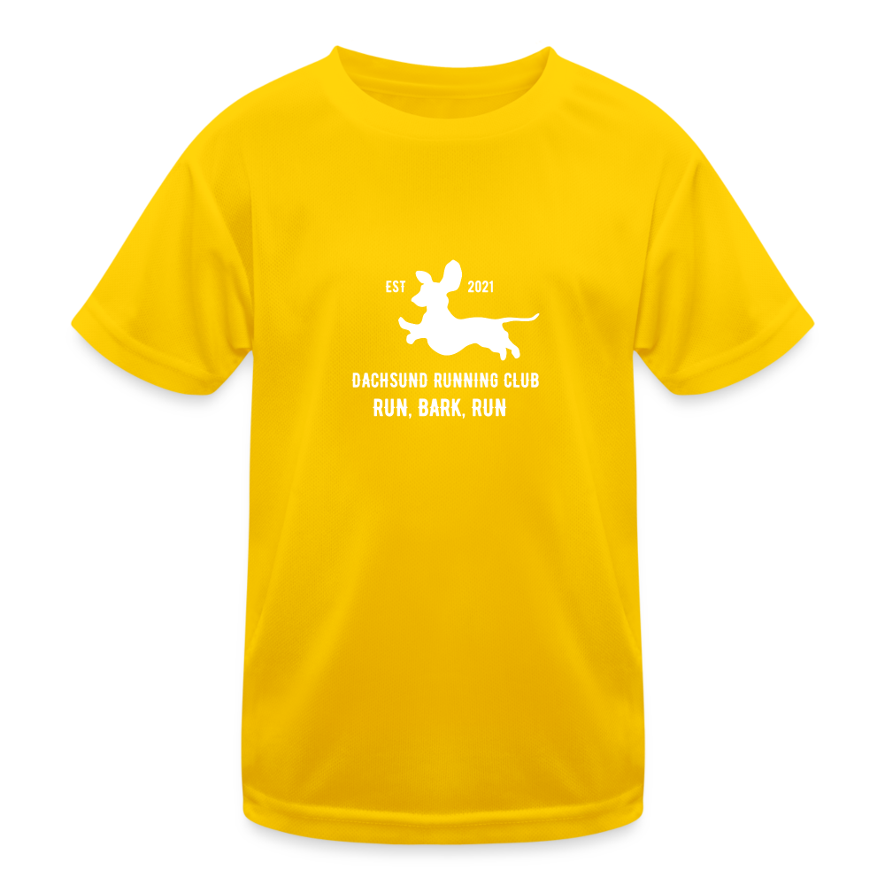 Dachsund Running Club - Kid's Functional T-Shirt - egg yellow