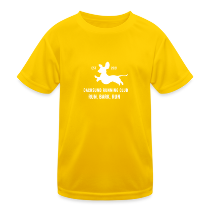 Dachsund Running Club - Kid's Functional T-Shirt - egg yellow