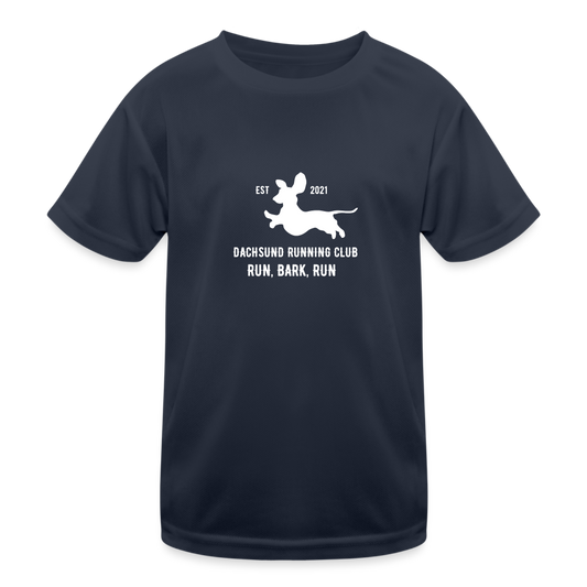 Dachsund Running Club - Kid's Functional T-Shirt - navy