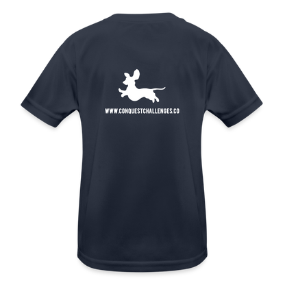 Dachsund Running Club - Kid's Functional T-Shirt - navy