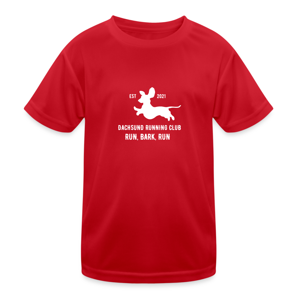 Dachsund Running Club - Kid's Functional T-Shirt - red