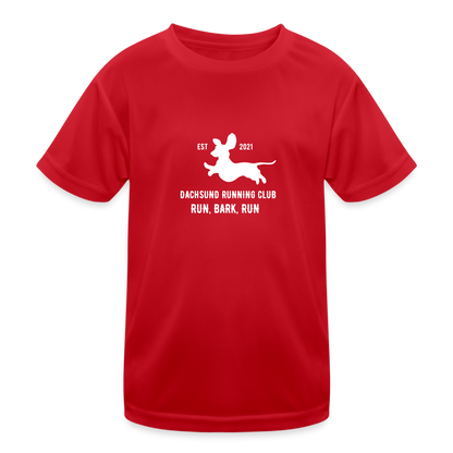 Dachsund Running Club - Kid's Functional T-Shirt - red