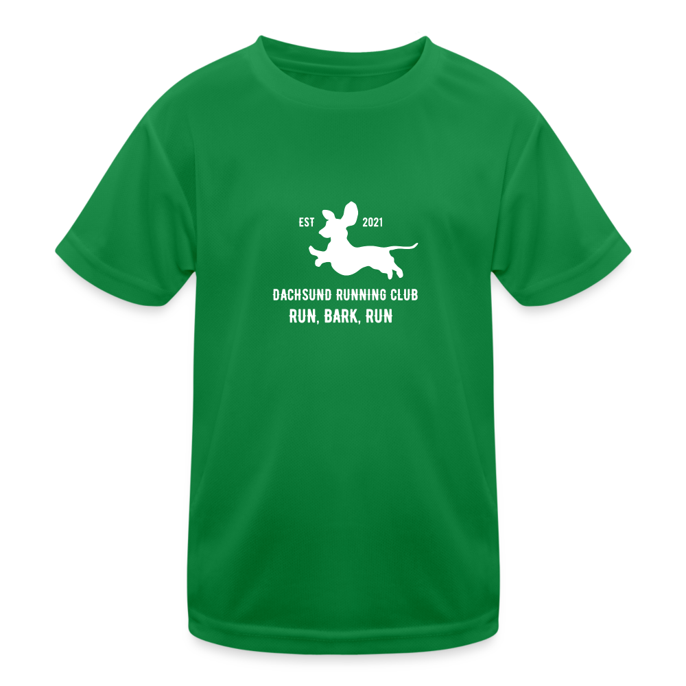 Dachsund Running Club - Kid's Functional T-Shirt - kelly green