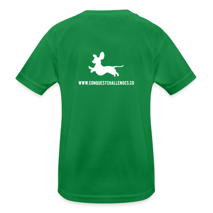 Dachsund Running Club - Kid's Functional T-Shirt - kelly green